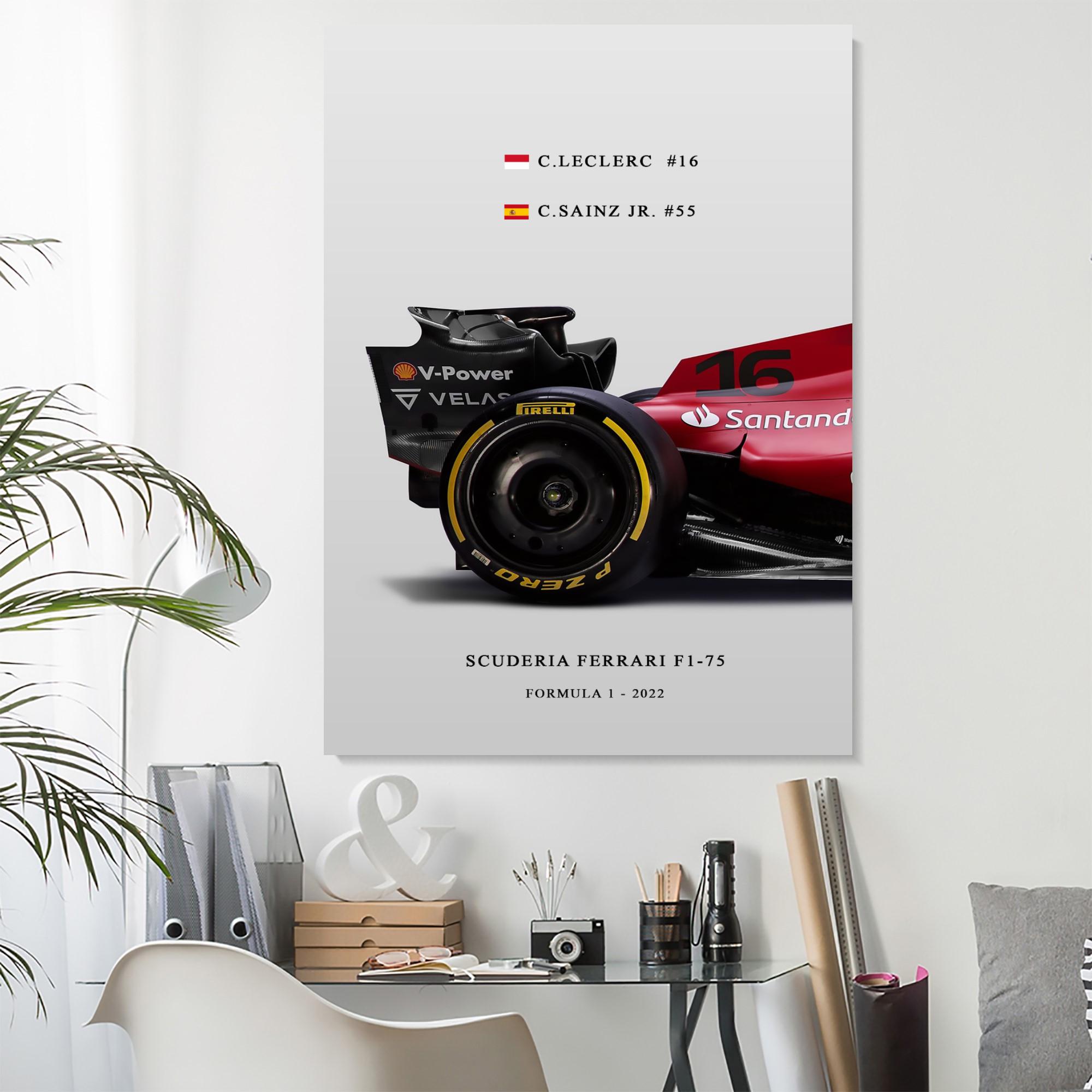Ferrari F1-75 Canvas: Leclerc & Sainz, Formula 1 Wall Art - Etsy