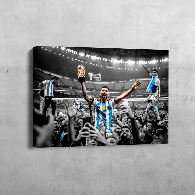 The King of Football, Leo Messi Poster, Lionel Messi Canvas, Soccer Poster, Argentina Football