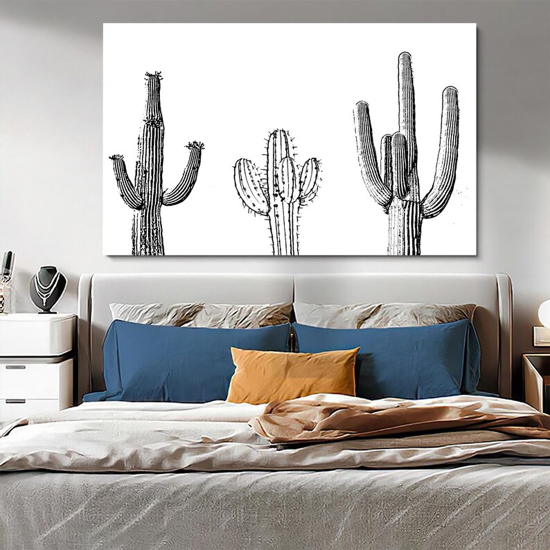 Saguaro Cactus Canvas Print: Desert Botanical Wall Art - Etsy