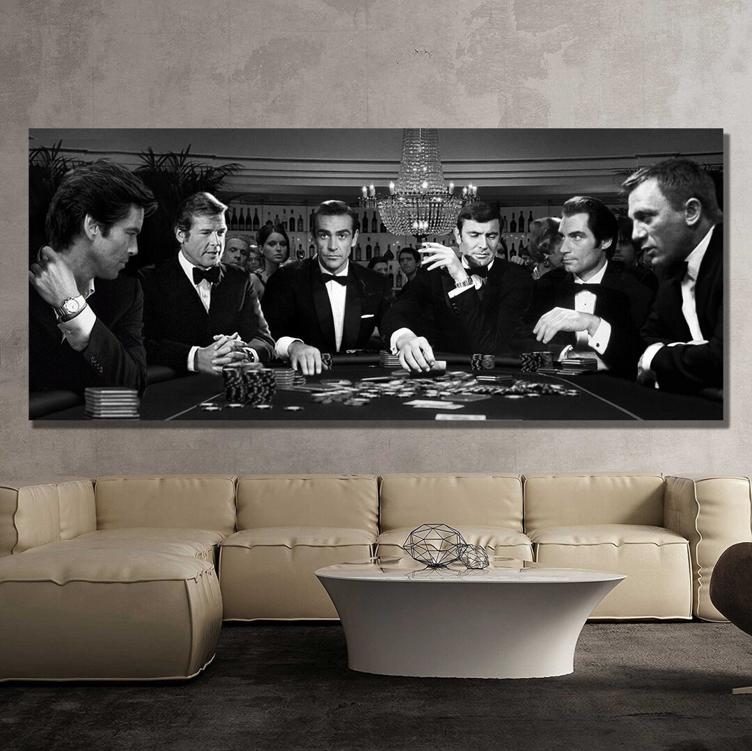 All James Bonds Picture James Bond Poker Game Canvas James Etsy Norway
