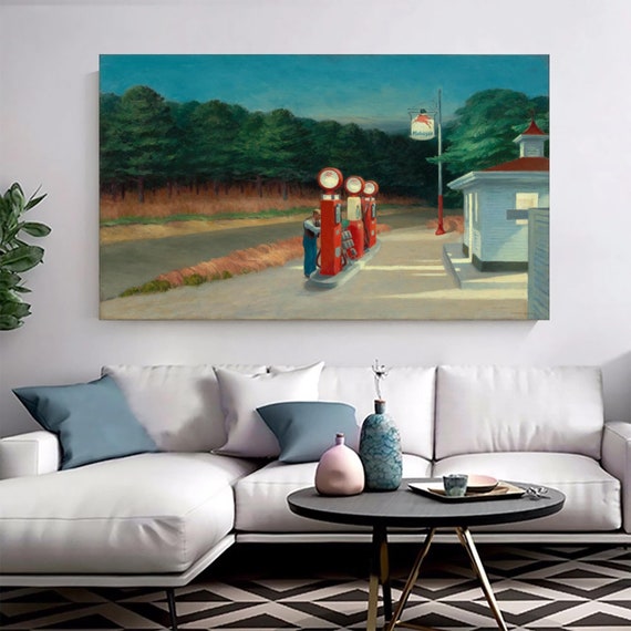 Edward Hopper Gas Station Canvas Art Print: Vintage Americana Wall Decor