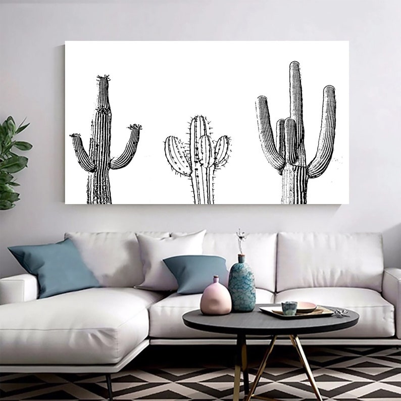 Saguaro Cactus Canvas Print: Desert Botanical Wall Art - Etsy