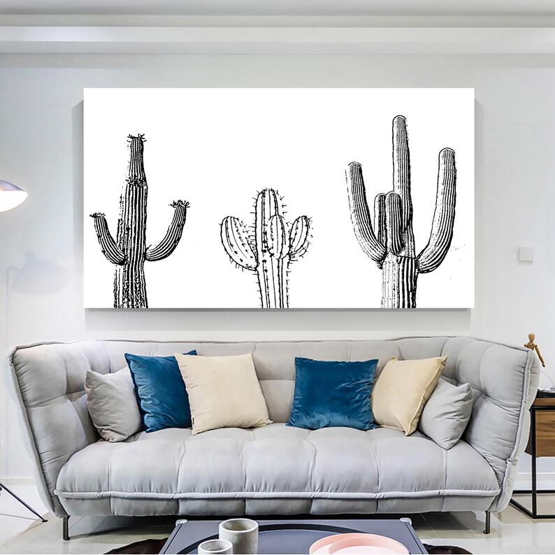 Saguaro Cactus Canvas Print: Desert Botanical Wall Art - Etsy
