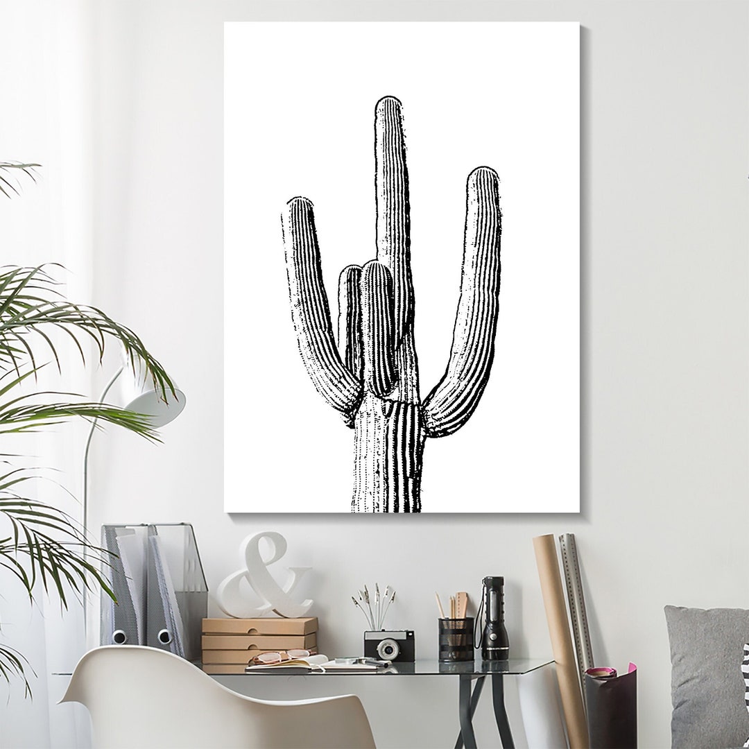 Saguaro Cactus Art Print: Desert Majesty Canvas, Boho Wall Decor - Etsy
