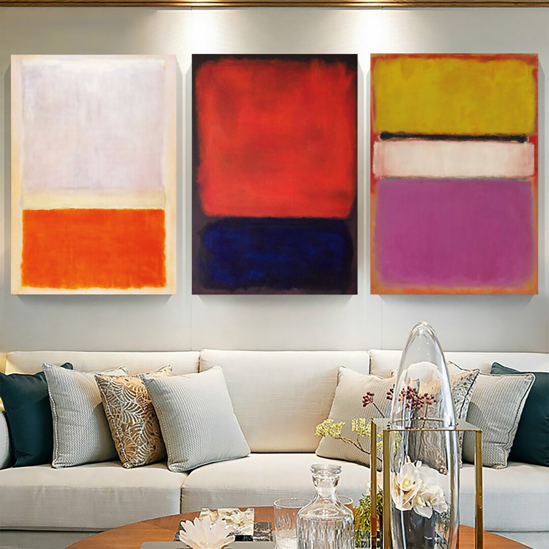 Set of 3 Mark Rothko Canvas Art, Mark Rothko Paintings, Mark Rothko ...