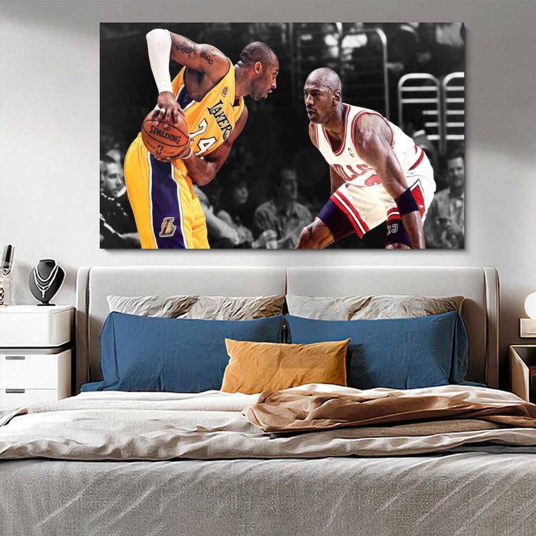Kobe Bryant and Michael Jordan Wall Art Air Jordan Black Etsy