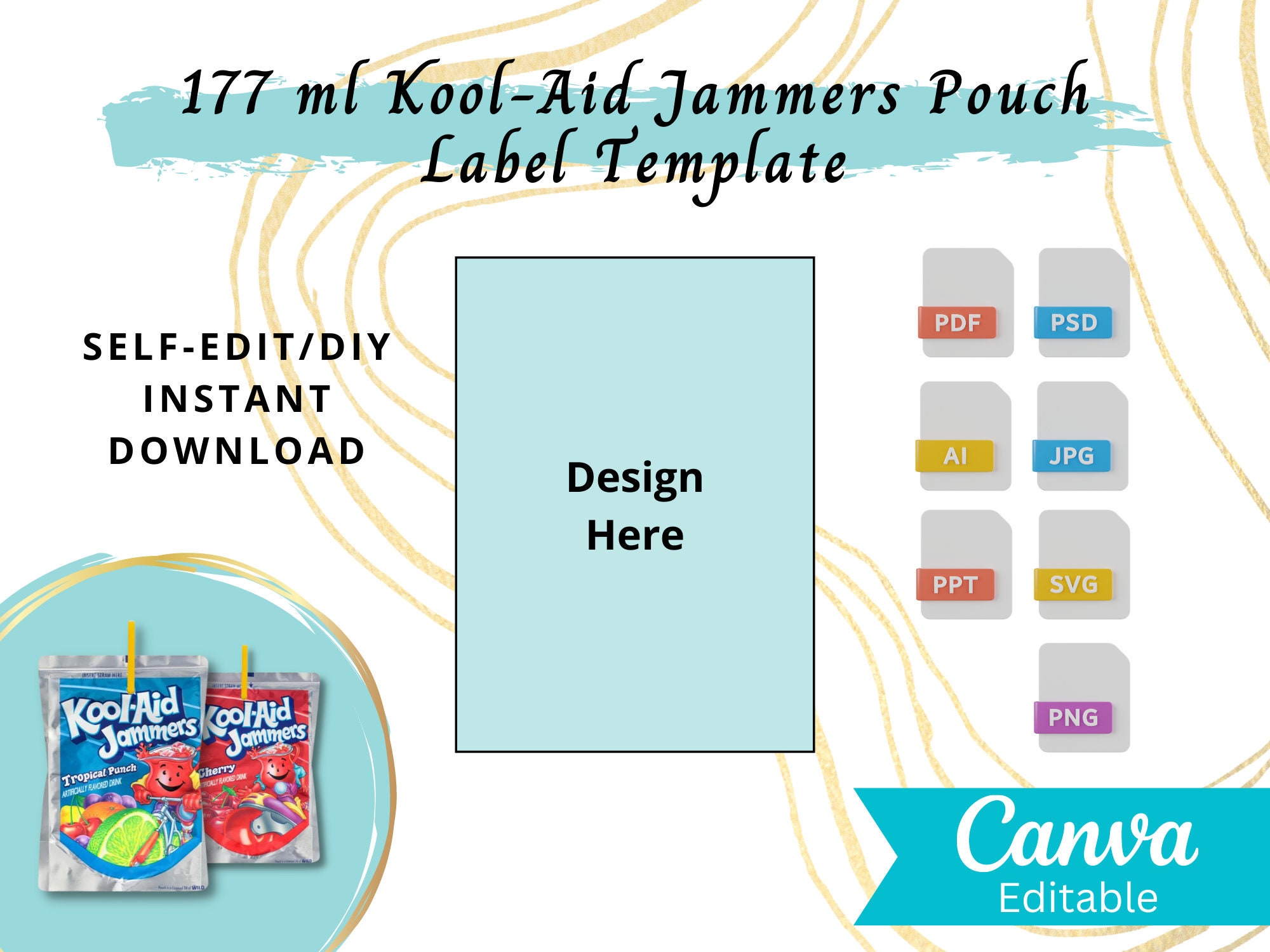 Editable 177 Ml Koolaid Jammers Label Template Party Favor Etsy