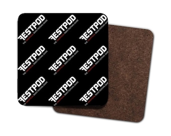 Black Festpod 4 Pack Hardboard Coaster