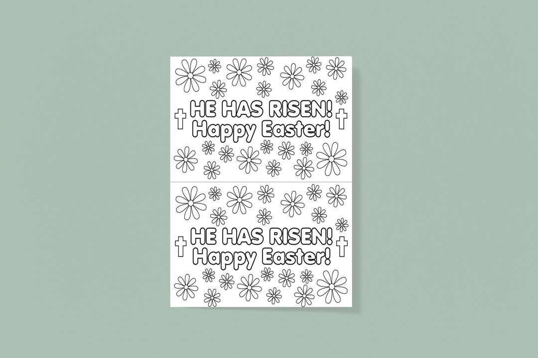 PRINTABLE 8.5x11 He Has Risen Easter Color Page (2 per Page) - Etsy