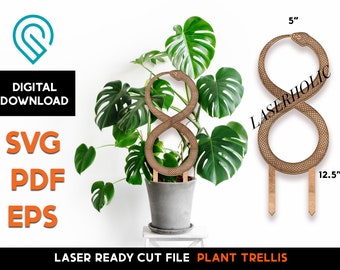 Snake Plant Trellis Laser Cut File: SVG, PDF, EPS (Digital Download)