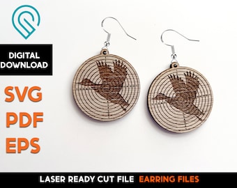 Duck Target Earrings SVG Laser Cut File: Hunting Jewelry (Digital Download)