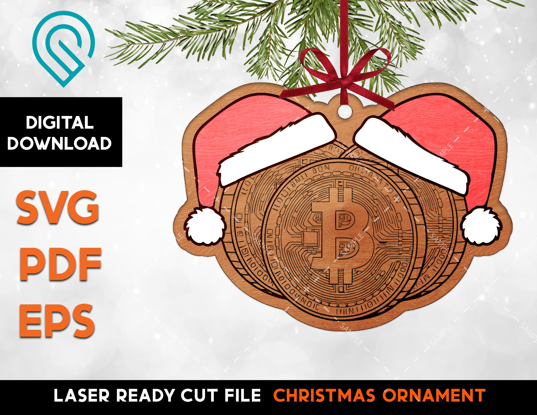 Enfeite de Natal com Chapéu de Papai Noel Bitcoin - Arquivo SVG Recortado a  Laser (Arquivos Digitais) - Etsy Portugal