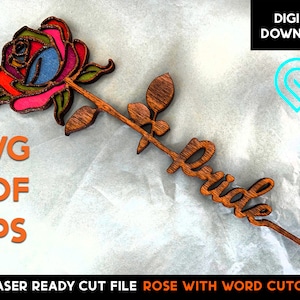 PRIDE Rose - Laser Cut SVG-Datei - Glowforge Ready - Digital Download