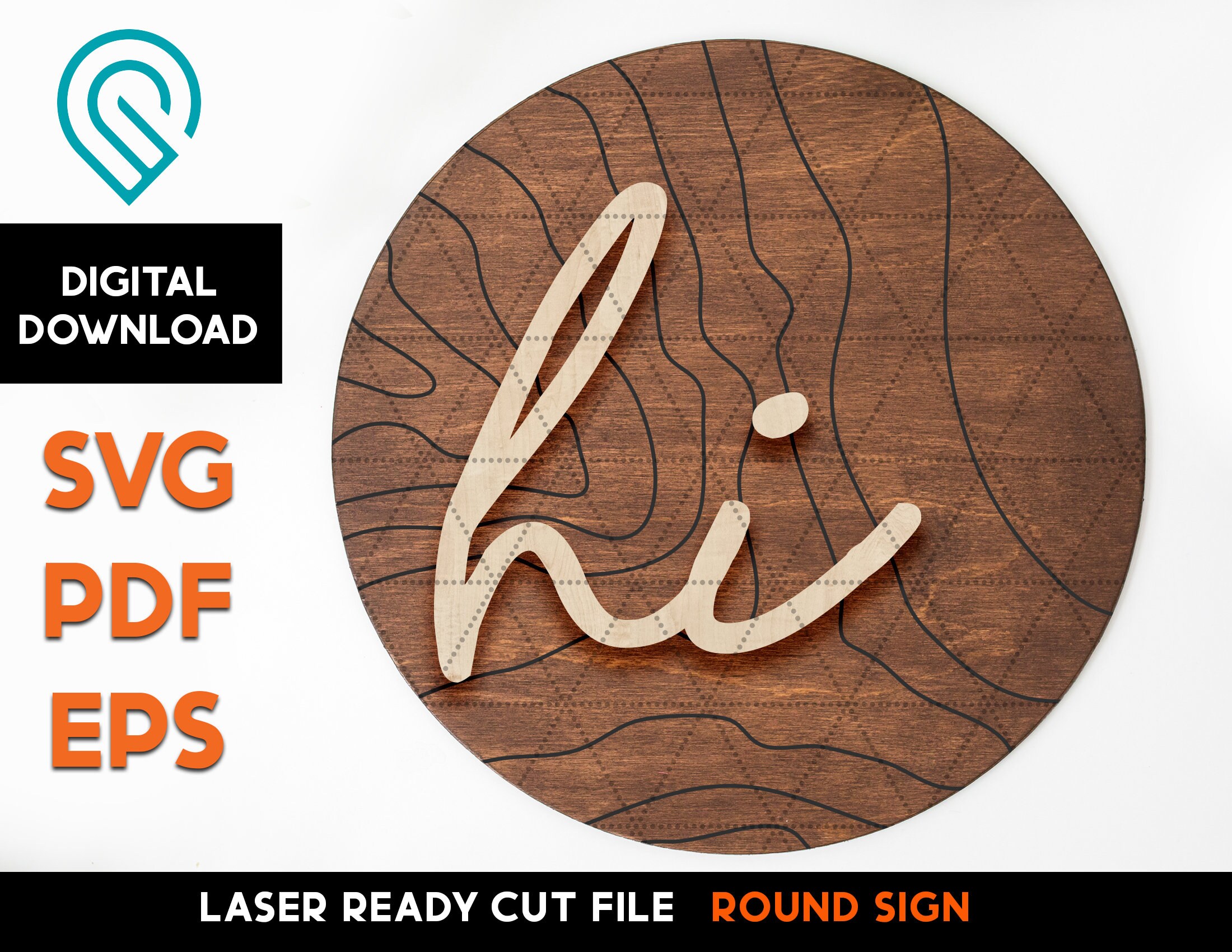 Geode Pattern Round Sign - Laser Cut SVG File - Glowforge Ready ...