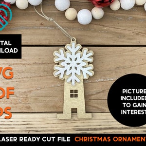 Farm Flake Silo-  Christmas Ornament - Laser SVG Cut File – Glowforge Ready – Farmhouse