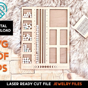 Schmuckherstellung - Perlensortierer - Armbandherstellung - Mondphasen - DIGITAL DOWNLOAD Laser Cut SVG Datei - Glowforge Ready - Jewelry Template