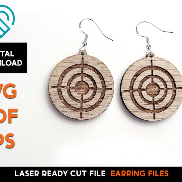 Shooting Target Earrings - 2nd Amendment Gun Earring File -  Laser SVG Cut File – Glowforge Ready –