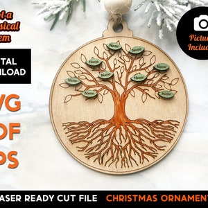 Family Tree Ornament 2 Laser SVG Cut File – Glowforge Ready – Family Tree