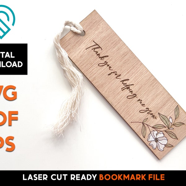 Bookmark - Helping me grow - Laser Cut SVG File - Glowforge Ready  - Back to school, Teacher,  Story, reading