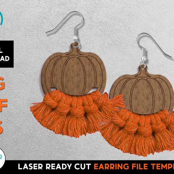 Pumpkin Macrame Earring Set - Laser Cut SVG File - Glowforge Ready - DIY - Fall