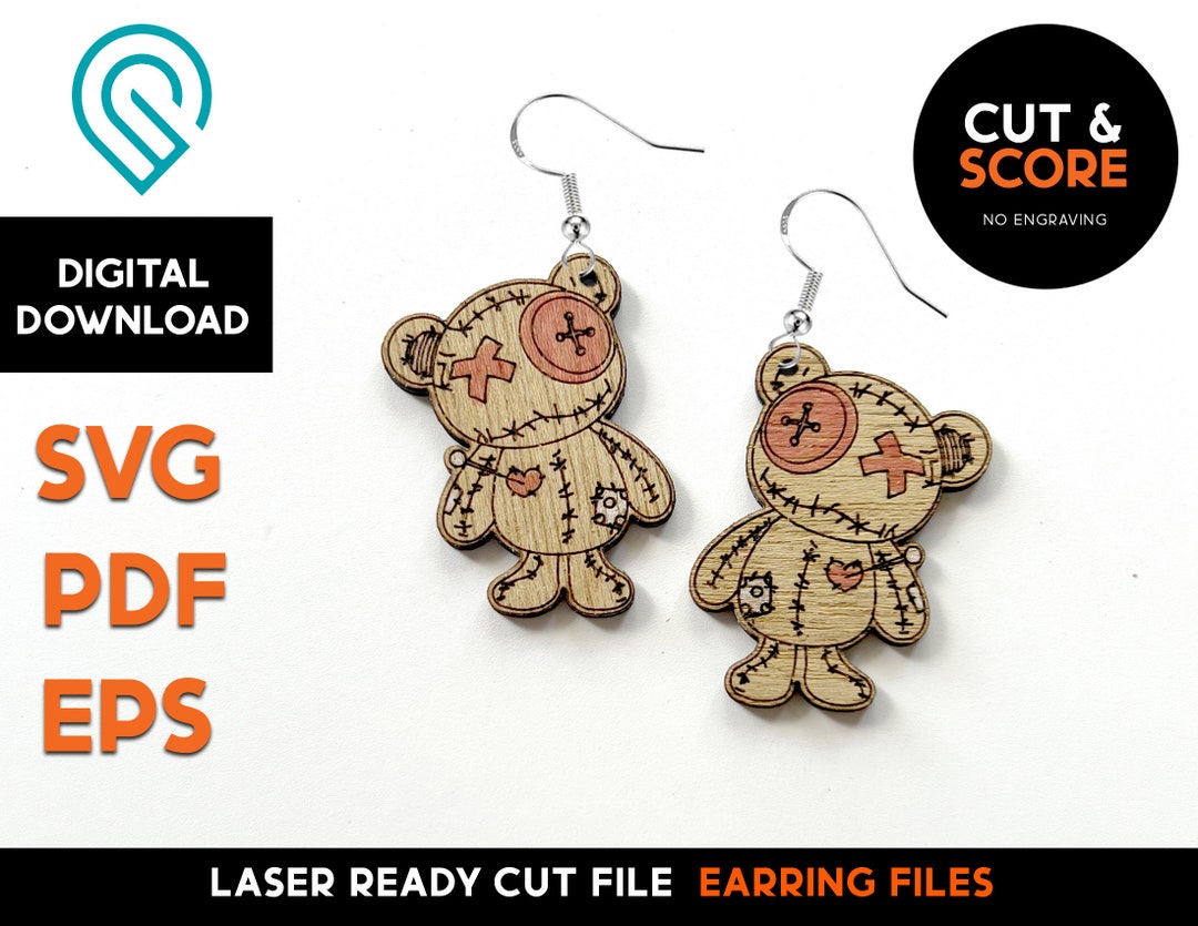 Voodoo Doll Earrings Laser Cut SVG File Ready Etsy