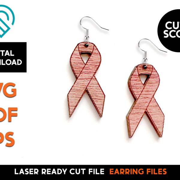Ribbon Earring Template - Laser Cut SVG File - Glowforge Ready - Jewelry Template - DIGITAL DOWNLOAD