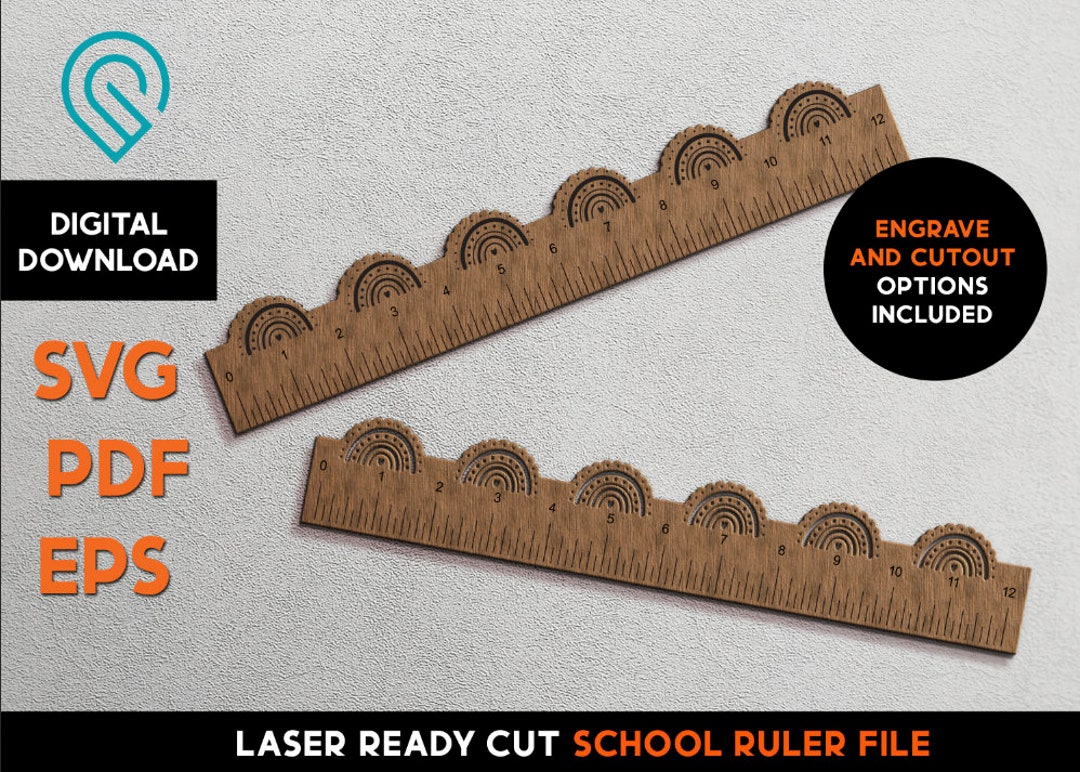 Boho Rainbow School Ruler SVG Laser Cut File (digital Download) - Etsy