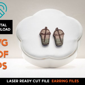 Coffee Frappuccino Stud Earring - Laser Cut SVG File - Glowforge Ready - Jewelry Template