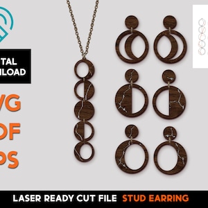 Moon Phases Earring SVG: lasergesneden sieradensjabloon (digitale download)