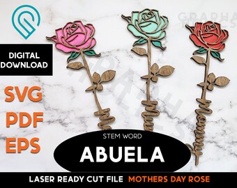 Abuela Rose SVG: Laser Cut Template File (Digital Download)