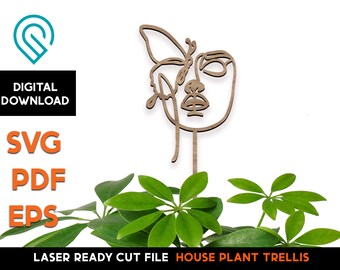 Butterfly Face Plant Stake Trellis - lasergesneden SVG-bestand (digitale download)