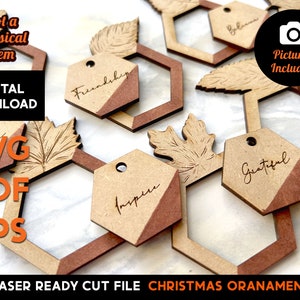 Dankbar Serviette und Weinglas Anhänger - Laser SVG Cut File – Glowforge Ready – Weihnachten, Herbst, Thanksgiving, Tischdekoration - SCRAP BUSTER
