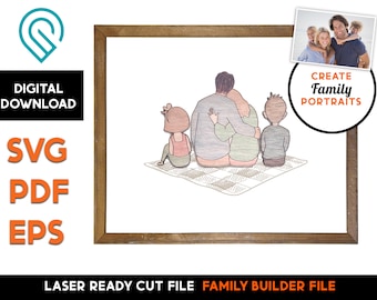 Family Portrait Builder SVG: Laser Cut Wood Frame (Digital Download)
