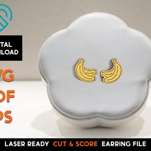 Banane - Ohrstecker - Laser Cut SVG Datei - Glowforge Ready und getestet - Cut and Score - Jewelry Template
