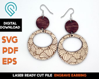 Pumpkin Fall Earring Set - Laser Cut SVG File - Glowforge Ready - Jewelry Template