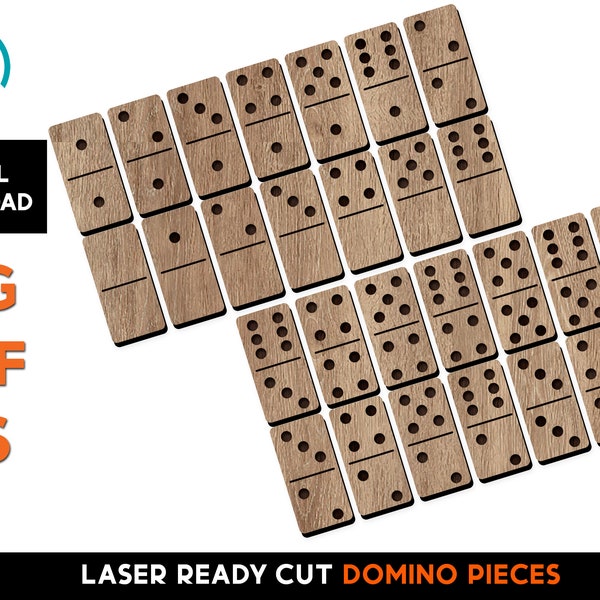 Domino Pieces - Laser Cut SVG File - Glowforge Ready - Cut and Engrave