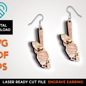 Bee Honeycomb Stick Earring Set - Laser Cut SVG-bestand - Glowforge Ready - Sieraden sjabloon - honing