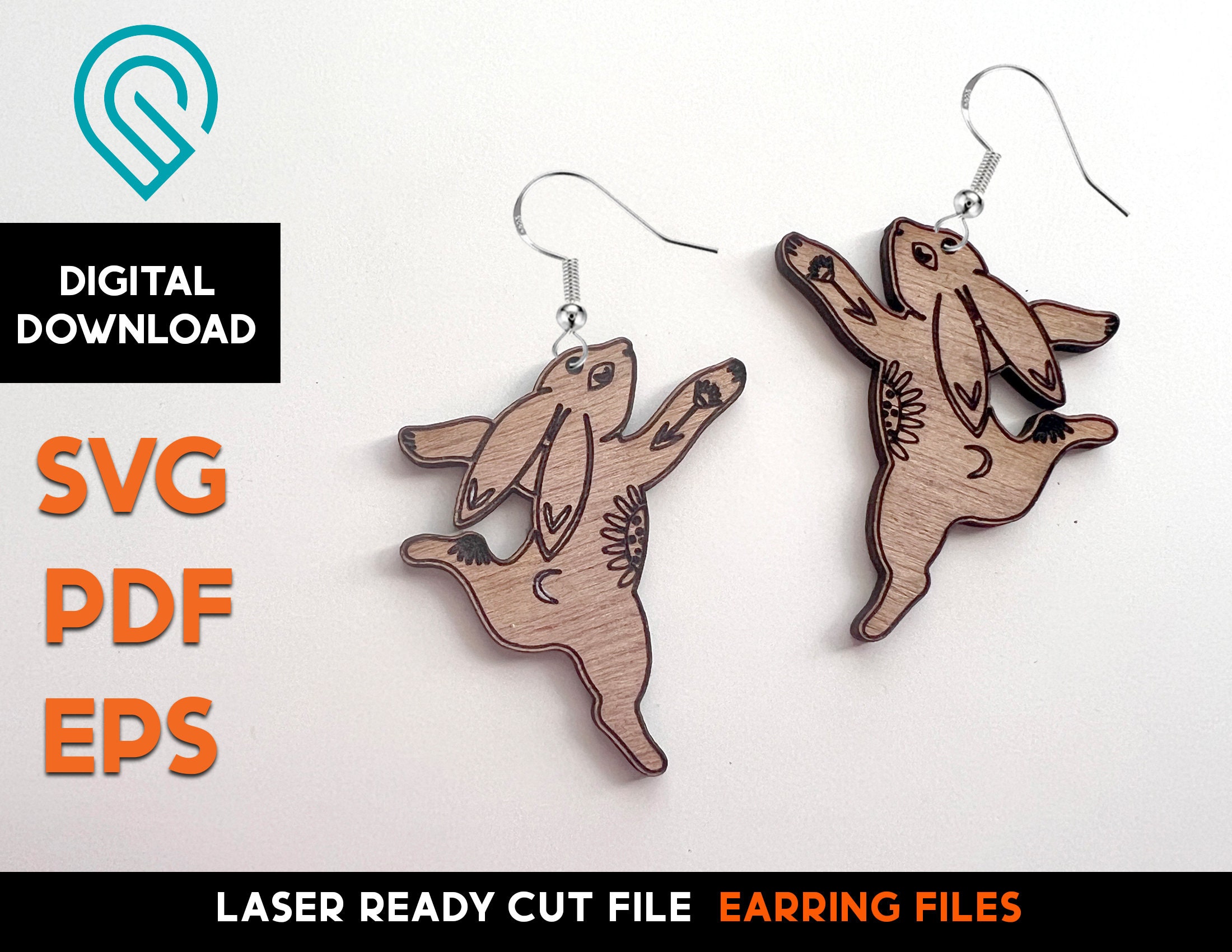 Easter Bunny Boho Earring Set: Laser Cut SVG File (digital Download) - Etsy