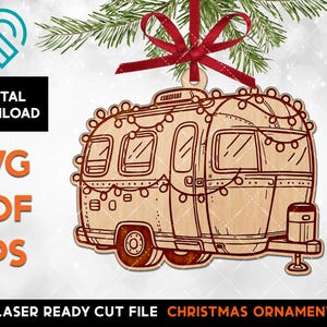 Camper Christmas Lights  - Laser Cut SVG File - Glowforge Ready - DIGITAL DOWNLOAD