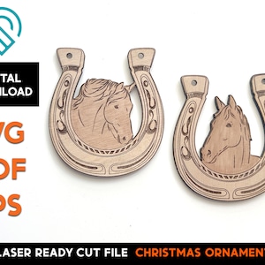 Horse Shoe Earring - Laser Cut SVG File - Glowforge Ready and Tested - Christmas Ornament - Size down for Earrings