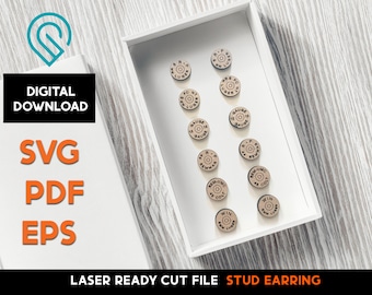 Bullet Marking Stud Set - Laser Cut SVG File - Glowforge Ready - Jewelry Template