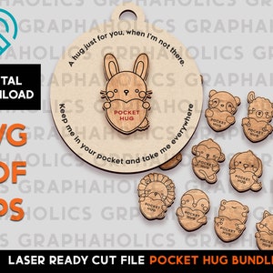 Pocket Hug Animals -  Laser SVG Cut File – Glowforge Ready