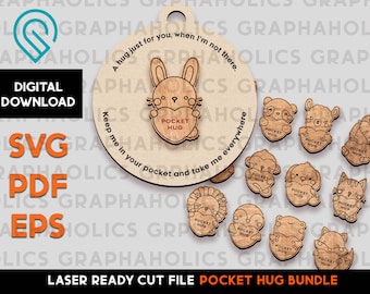 Pocket Hug Animals -  Laser SVG Cut File – Glowforge Ready