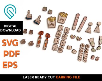 Teacher Earring SVG Bundle: Laser Cut Jewelry Template (Digital Download)