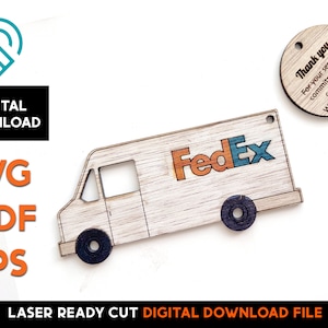 Lieferung Danke - Laser geschnittene SVG-Datei - Glowforge Ready - Schmuckschablone - Amazon, Boxen, Geschenk, Lieferung, UPS, USPS, FedEx