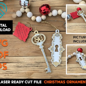 Magic Key Christmas Ornament - Laser SVG Cut File – Glowforge Ready – Santa
