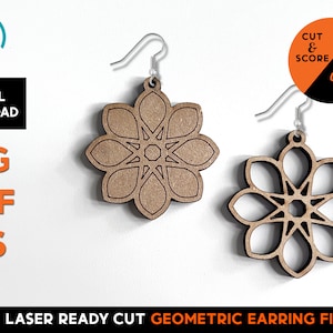 Geometric Earring Mandala Laser Cut Template (SVG, PDF, EPS)