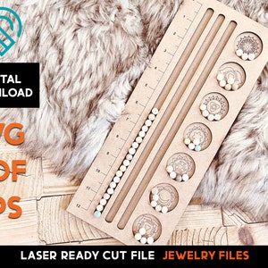 Schmuckherstellung - Chakra Perlen Organizer - Armband Herstellung Tray - DIGITAL DOWNLOAD Laser Cut SVG Datei - Glowforge Ready - Jewelry Template