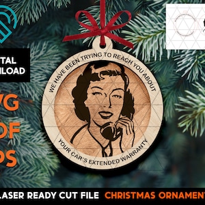 Lustige Garantie Weihnachtsverzierung - Laserschnittdatei (SVG, PDF, EPS)