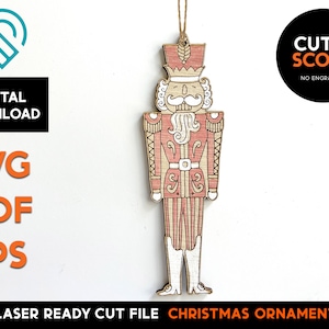 Nutcracker Christmas Ornament: Laser Cut SVG File (Digital Download)